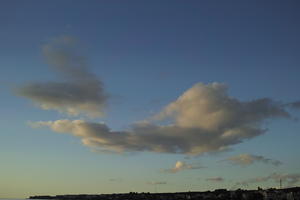 autumn, cloud, Cumulus, dawn, dusk, dusk, evening, eye level view, natural light, open space, sky