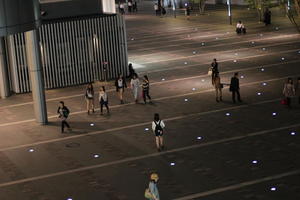 above, artificial lighting, asian, Fukuoka, Fukuoka, group, Japan, night, people, spring, square