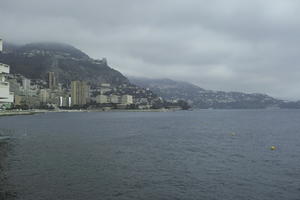 ambient light, city, coastline, day, diffused light, eye level view, Monaco, Monte Carlo, Monte-Carlo, natural light, overcast, seascape, spring