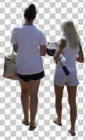 back, casual, caucasian, cutout, cutout people, cutout women, day, eye level view, sunny, walking, woman