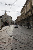 day, eye level view, Italia , Lombardia, Milano, natural light, pavement, street, summer, tramlines