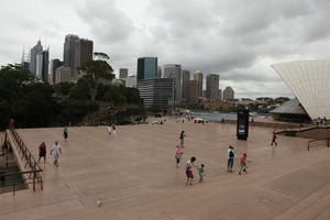 ambient light, Australia, cityscape, day, diffuse, diffused light, elevated, group, natural light, New South Wales, overcast, people, square, steps, summer, summer, Sydney, Sydney Opera House