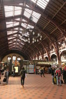 ceiling, Copenhagen , crowd, day, Denmark, eye level view, Kobenhavn, people, station, sunny, winter