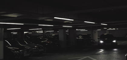 artificial lighting, car, eye level view, indoor lighting, interior, light, parking