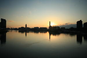 dusk, elevated, England, London, natural light, river, silhouette, sunset, The United Kingdom, winter