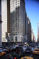 building, car, day, elevated, facade, jeep, Manhattan, New York, people, skyscraper, standing, street, summer, sunny, taxi, The United States, walking