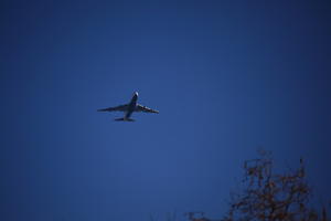 airplane, below, dusk, England, London, The United Kingdom, transport, winter