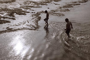 above, ambient light, beach, day, England, kids, seascape, spring, sunbathing, sunny, The United Kingdom, walking, Waymouth