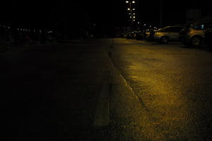 artificial lighting, car, car park, city, Croatia, eye level view, night, spring, street, urban, wet, Zadar, Zadarska