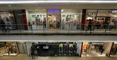 artificial lighting, elevated, indoor lighting, interior, Krakow, Malopolskie, Poland, shop, shopfronts, shopping centre