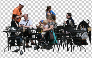 cafe, caucasian, cutout, cutout groups, cutout people, day, eye level view, family, group, natural light, people, sitting, summer