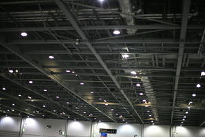 artificial lighting, below, ceiling, England, hangar, indoor lighting, indoors, interior, light, London, The United Kingdom