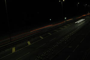 artificial lighting, car lights, city lights, elevated, England, evening, London, night, outdoor lighting, road, The United Kingdom, urban, winter