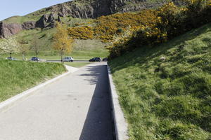 afternoon, day, Edinburgh, eye level view, grass, hill, natural light, path, Scotland, spring, The United Kingdom