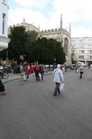 afternoon, Cambridge, day, England, eye level view, group, man, old, people, spring, street, The United Kingdom