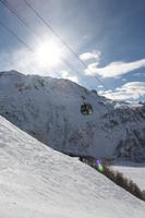 cable car, day, eye level view, France, mountain, Rhone-Alpes, snow, sunny