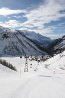 cable car, day, elevated, France, mountain, Rhone-Alpes, slope, snow, sunny