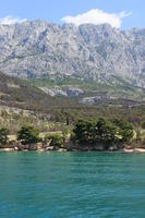 coastline, Croatia, day, eye level view, Makarska, mountain, seascape, Splitsko-Dalmatinska, summer, tree, vegetation