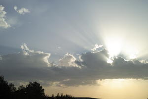 cloud, Croatia, eye level view, godrays, sky, spring, sunset