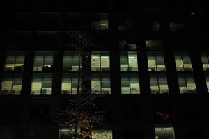 artificial lighting, below, building, city, city lights, England, facade, London, night, office building, outdoor lighting, The United Kingdom, urban