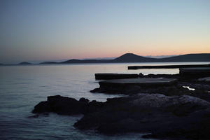 autumn, Croatia, diffuse, diffused light, dusk, eye level view, rocks, seascape, Sibensko-Kninska, Vodice