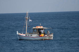 Agios Nikolaos, autumn, boat, day, eye level view, Greece, Lasithi, seascape, transport