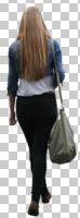 back, casual, caucasian, cutout, cutout people, cutout women, day, eye level view, natural light, summer, walking, woman