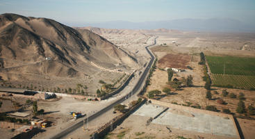 aerial view, day, desert, Ica, mountain, natural light, Nazca, Peru, road, sunny