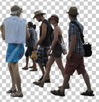 casual, cutout, cutout groups, cutout people, day, diffuse, diffused light, eye level view, group, natural light, people, summer, walking