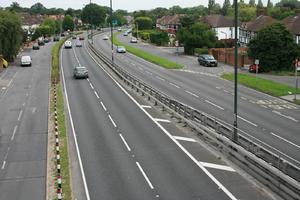 car, day, elevated, England, grass, guardrail, London, natural light, road, The United Kingdom, vegetation