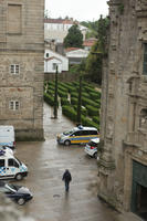 day, elevated, Galicia, overcast, police car, Santiago de Compostela, Spain, street