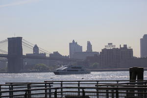 cityscape, day, eye level view, Manhattan, New York, river, The United States, yacht