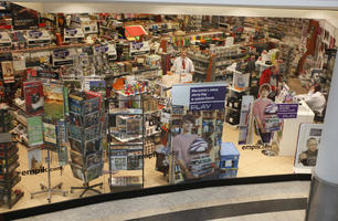 artificial lighting, elevated, indoor lighting, interior, Krakow, Malopolskie, Poland, shop, shopfronts, shopping centre