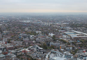 aerial view, city, day, diffuse, diffused light, England, London, overcast, The United Kingdom, urban, winter