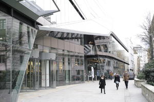 building, day, England, entrance, eye level view, facade, glass, London, natural light, overcast, The United Kingdom