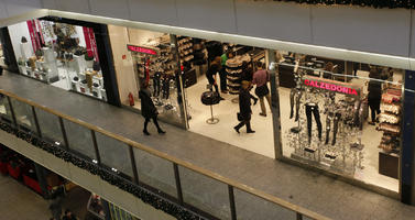 artificial lighting, elevated, indoor lighting, interior, Krakow, Malopolskie, Poland, shop, shopfronts, shopping centre