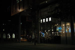 artificial lighting, building, England, eye level view, London, night, restaurant, spring, The United Kingdom, urban