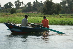 boat, day, Egypt, eye level view, man, people, river, river Nile, rowing, summer, sunny