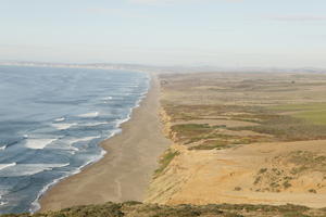 aerial view, autumn, beach, California, coastline, day, elevated, landscape, natural light, outdoors, San Francisco, seascape, sunny, The United States