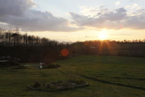 dusk, eye level view, grass, grassland, Italia , spring, sunset