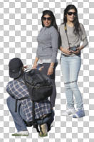 cutout, cutout groups, cutout people, day, direct sunlight, eye level view, filming, group, kneeling, middleastern, natural light, people, spring, standing, sunlight, sunny, taking pictures, tourist, young people