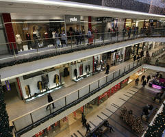 artificial lighting, elevated, indoor lighting, interior, Krakow, Malopolskie, Poland, shop, shopfronts, shopping centre