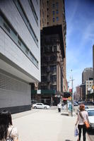 architecture, building, car, day, eye level view, Manhattan, New York, people, street, summer, The United States, transport, walking, woman