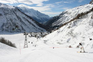 cable car, day, elevated, France, mountain, Rhone-Alpes, slope, snow, sunny