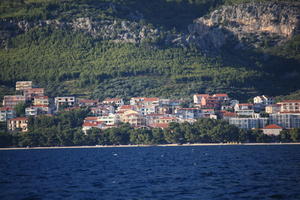 coastline, Croatia, day, eye level view, Makarska, seascape, Splitsko-Dalmatinska, summer, town, tree, vegetation