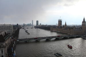 aerial view, bridge, city, day, England, London, Palace of Westminster, river, spring, sunny, The United Kingdom, urban