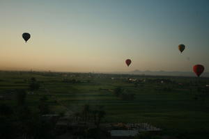 aerial view, balloon, dusk, East Timor, Egypt, Egypt, palm, vegetation