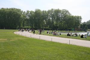 day, eye level view, France, grass, group, Ile-De-France, landmarks, Palace of Versailles, Paris, park, path, people, spring, summer, summer, sunny, tree, vegetation