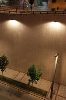 artificial lighting, Bilbao, elevated, night, Pais Vasco, Spain, tree, wall