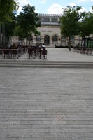 architecture, cafe, Champagne-Ardenne, city, day, eye level view, France, pavement, square, steps, summer, Troyes